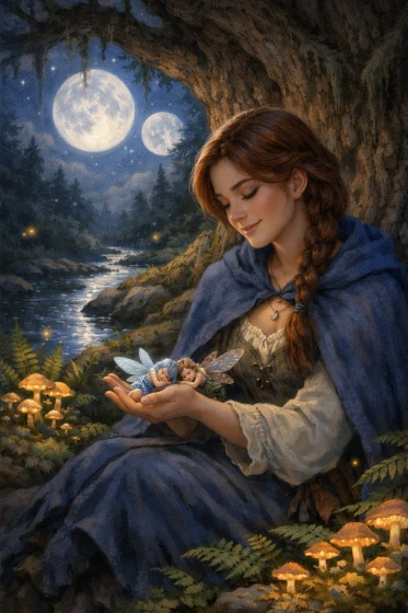 Anna sheltering Bluebell and Copper